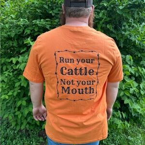 Orange Graphic T-Shirt Western theme